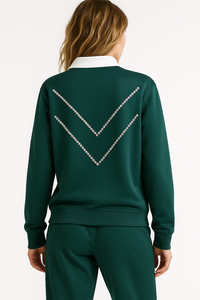 Women Hooded Quarter Zip Sweatshirt Solid Color Long Sleeve Soft Fleece Casual Pullover <b>Comfy</b> Daily Wear Autumn Nonwoven - Product Image 6