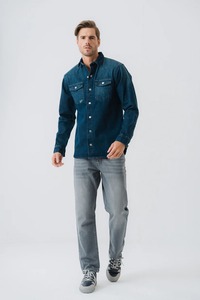 Camisa vaquera informal para hombre, manga larga, transpirable, Color sólido, ropa informal formal a la moda, camisas vaqueras - Product Image 4