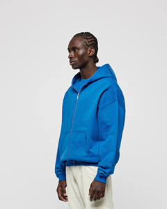 Alta calidad de gran tamaño Unisex Zip-up Hoodie logotipo personalizado al por mayor personalizado en blanco Boxy Fit recortado Zip up Hoodies Unisex - Product Image 2