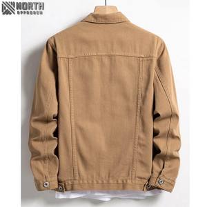 Veste en jean brodée personnalisée Veste en denim extensible à revers pour homme Manteau à manches longues de haute qualité - Product Image 2