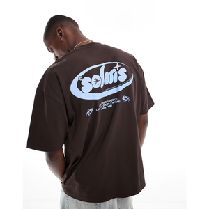 Meilleure qualité surdimensionné 100% coton T-Shirt homme personnalisable tricoté noir vente en gros Fabricantes De Ropa OEM/ODM Bangladesh - Product Image 4