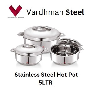 Marmite en acier inoxydable de 5 L, grande capacité, prix abordable, réchaud alimentaire en métal, casserole avec couvercle moderne pour la soupe - Product Image 4