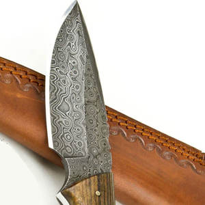 Cuchillo japonés hecho a mano con punta de Clip, hoja de acero inoxidable Damasco, hoja de madera para acampar, 12 pulgadas, personalizable, bricolaje - Product Image 4