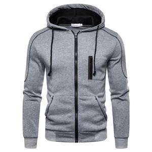 Chaqueta con capucha y cremallera completa para hombre, bolsillo liso con capucha, deportes al aire libre, deportes diarios, estampado en caliente, sudaderas informales básicas de diseñador - Product Image 3
