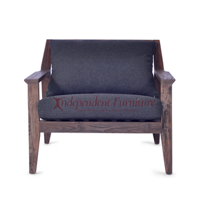 Sofá minimalista moderno para exteriores, silla de madera rústica de teca marrón con cojín cómodo para el hogar, el hotel o el jardín - Product Image 4