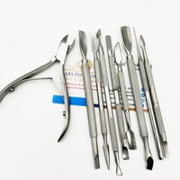 Pince à cuticules double extrémité en acier inoxydable, pousse-cuticules, coupe-ongles, outils de manucure réutilisables pour les ongles des doigts, des orteils et le nail art