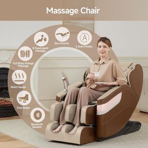 Luxury Leather Foldable 8D Zero Gravity Massage Chair with Full Body Neck Massage and Musical Function - Product Image 4