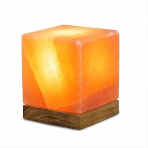 GMP Verified Cube Shaped Himalayan Salt <b>Lamp</b> Set Organic Carved Natural Crafts with Electric Cord and Bulb Complete Package - Product Image 2