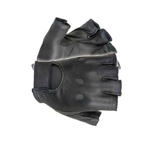 Guantes de conducción de dedos Premium 1/2 para hombres Guantes de seguridad de mano de motocicleta de cuero - Product Image 2
