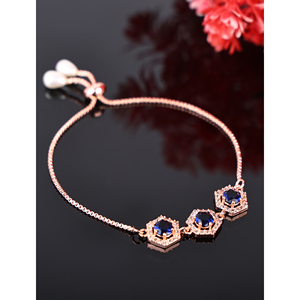 AD สร้อยข้อมือแฟชั่นทรงสี่เหลี่ยมสีน้ำเงิน - Product Image 1