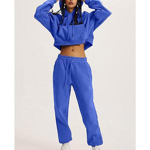 โลโก้แบบกำหนดเอง สไตล์ใหม่ ออกแบบเองได้ ชุดวอร์มผู้หญิงทรงปกติ ผ้าฝ้าย 100% ระบายอากาศได้ดี - Product Image 1