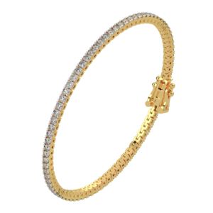 2.26Ct แล็บสำหรับผู้หญิงโตเทียบกับความคมชัดของ EF สร้อยข้อมือเทนนิสประดับเพชรที่เจียระไนอย่างยอดเยี่ยมกำไลทองขนาด14K ได้รับการรับรองจาก IGI - Product Image 1