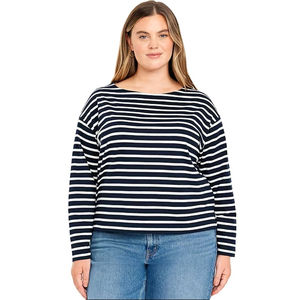 Camiseta de Manga Larga Personalizada para Mujer, Talla Grande, 100% Algodón, Estilo Casual Urbano, Ajuste Holgado, Estampado Ecológico - Product Image 1