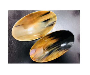 Bol à salade et à fruits vintage en corne de buffle sculptée, vaisselle indienne en corne, idéal pour les cadeaux d'affaires - Product Image 4