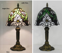 Lampe de chevet en résine de style rétro moderne, LED à intensité variable, lumière blanche chaude, bouton poussoir, verre teinté, roses, raisins, veilleuse