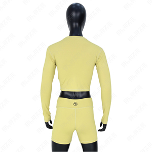 Conjunto de 2 piezas personalizado sólido gimnasio Fitness Yoga Activewear para mujer Sujetador deportivo y pantalones cortos cintura elástica mallas de Yoga - Product Image 4
