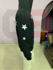 Sudadera con capucha de lana pesada de algodón 100% para hombre, ropa de calle de alta calidad, jersey con estampado único, bordado 3D personalizable XS - Product Image 5