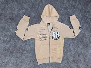 Sudadera con Capucha Personalizada, Chaqueta con Cremallera, Pedrería Brillante, Estampado Bordado Desteñido al Sol, Estilo Vintage Desgastado, Lavado Ácido, Diamantes de Imitación - Product Image 6