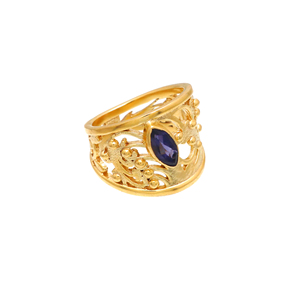 แหวนอัญมณี925ชุบทอง18K สำหรับงานแต่งงานงานปาร์ตี้วันครบรอบ - Product Image 1