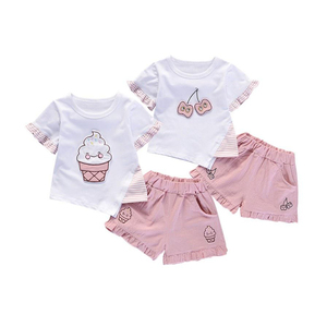 Conjunto de Top de manga corta con un hombro para niños de 6 a 12 años de edad - Product Image 1