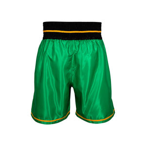 Short de boxe en satin de compétition pour hommes de haute qualité Short de boxe d'arts martiaux de couleur verte pour adulte - Product Image 3