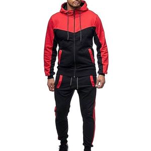 Ensemble de survêtement de sport d'hiver élégant pour hommes, design zippé, respirant, confortable, en polaire, jogging, vente en gros - Product Image 1