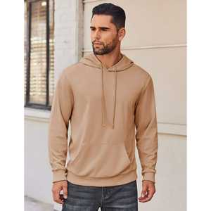 Sudadera de manga larga de invierno para hombre, además de sudadera cálida de terciopelo, logotipo bordado impreso personalizado, Top informal de Color sólido 3xl - Product Image 1