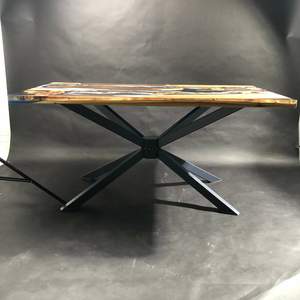 Table à manger en bois massif sur mesure « Rostov » – Table de salle à manger artisanale en dalle de bois dur de qualité supérieure - Product Image 2