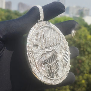 Colgante de Moissanita Personalizado al por Mayor, Joyería Hip Hop para Hombre, Colgante con Letras Personalizadas, Colgante de Moissanita para Collar - Product Image 6