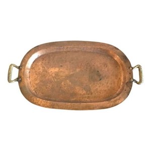 Gran oferta, bandeja de latón antiguo con detalles ornamentados, bandeja de servicio de latón de metal de tamaño de forma personalizada para obtener el mejor precio - Product Image 4