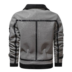 Latest Style High Street Cow Skin Wholesale Windproof Waterproof <b>Men</b> <b>Shearling</b> <b>Jacket</b> Best Selling - Product Image 2