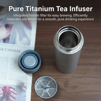 Thermos en titane pur dans un coffret cadeau 480 ml/16 oz, vaisselle de bureau de luxe avec séparateur à thé