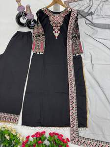 Broderie lourde Work Party Wear Kurta Bottom et Dupatta-Vêtements indiens et pakistanais - Product Image 5