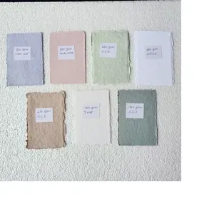 custom made deckle edged cotton rag handmade paper in 250 gsm in an assortment of pastel shades ideal for wedding cards