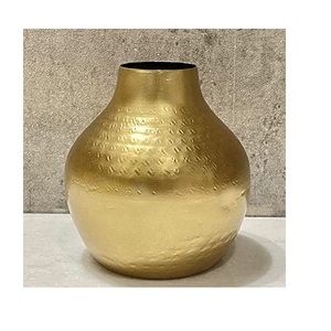 Vase de sol moderne en aluminium avec finition en nickel martelé de bonne qualité, pot d'intérieur et d'extérieur vintage, pièce maîtresse de maison - Product Image 5