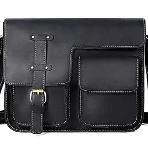 Кожаная сумка для ноутбука с ремешком и ручками, портфель с вышитыми инициалами, LPG-0067D из кожи Crazy Horse