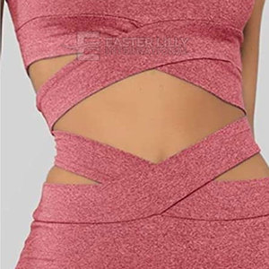 Conjunto de Yoga para Mujer OEM, Fabricante Profesional, Ropa Deportiva sin Costuras de Secado Rápido para Gimnasio y Entrenamiento Físico - Product Image 5