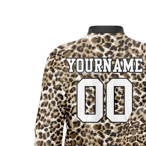 Custom wool <b>varsity</b> <b>jacket</b> with leather sleeves for streetwear premium letterman <b>jacket</b> with front embroidery and stand collar - Product Image 3