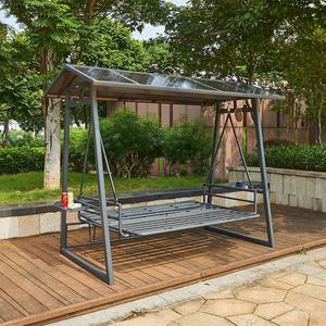 Chaise longue de jardin moderne à <span class=keywords><strong>4</strong></span> <span class=keywords><strong>places</strong></span>, super confortable, en aluminium, pour cour, école, parc, patio, avec auvent - Product Image 6