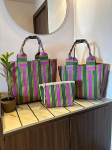 ถุงช้อปปิ้งแฟชั่นวินเทจสำหรับผู้หญิง ทำจากโพลีโพรพิลีนไนลอนที่เป็นมิตรกับสิ่งแวดล้อม พร้อมหูหิ้วผ้าฝ้ายทออย่างยั่งยืน ใช้ซ้ำได้ ผลิตจากวัสดุรีไซเคิล - Product Image 5