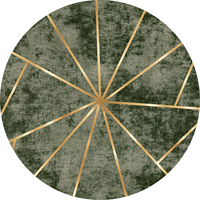 Tapis carré turc moderne fait main Wilton Cesano Orange Oristana en coton bouclé abstrait - Réversible et lavable pour usage domestique