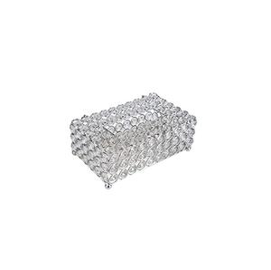 Metal Crystal Beaded Tissue Box Rectangle Shape Handmade Designer Napkin Holder Hot Sale Decorative Fancy Tissue <b>Dispenser</b> - Product Image 3