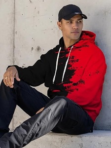 Pulls à capuche personnalisés imprimés en 3D rouge noir graphiques pour hommes et femmes adolescentes confortables 100% coton fabriqués au Bangladesh - Product Image 3