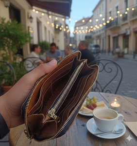 Fabrication en gros de portefeuilles en cuir de cheval personnalisés, portefeuille à fermeture éclair pour homme, blocage RFID, porte-cartes multiples en cuir, portefeuille long - Product Image 5