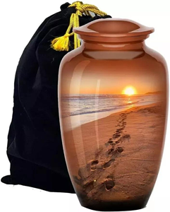 โกศโลหะเคลือบที่ระลึกสำหรับงานศพทำจากอะลูมิเนียมดีไซน์ให้ดูสวยงาม - Product Image 1