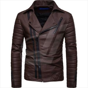 Chaqueta de cuero de oveja auténtica personalizada, rompevientos, color negro, moda para hombre, venta al por mayor - Product Image 1