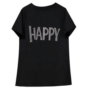 เสื้อยืดผู้หญิงแฟชั่น ผ้าฝ้าย สตรีทแวร์ ทรงปกติ สไตล์ลำลอง สีพื้น รับสกรีนโลโก้ เสื้อยืดผู้หญิงสีพื้น - Product Image 1