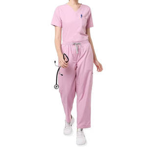 Personalizado ODM Slim Fit Hospital Scrubs Joggers de manga corta suave elástico impreso médico enfermera traje de lona transpirable cómodo - Product Image 6