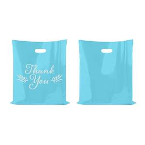 Bolsas de compras de supermercado impresas personalizadas hechas en Vietnam, bolsa de refuerzo lateral de Material HDPE LDPE con asa troquelada, bolsas de regalo de plástico - Product Image 1