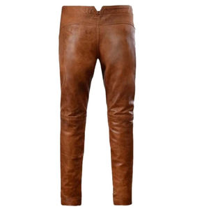 Pantalons pour hommes délavés élégants pantalons évasés en cuir pour hommes pantalons slim de haute qualité pour des vêtements à la mode et décontractés pantalons en cuir - Product Image 3